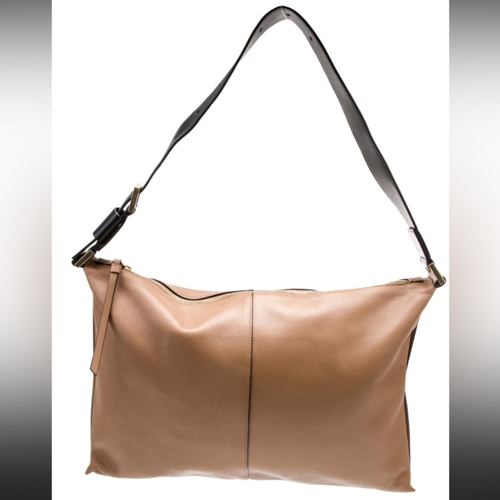 ALL SAINTS EDBURY SLOUCHY LEATHER SHOULDER BAG DESERT TAN